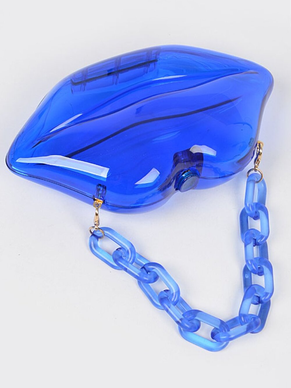 Lips Shaped Bag - Hard-shell Kisses Crossbody / Clear Blue/ Security Appr. - NWT